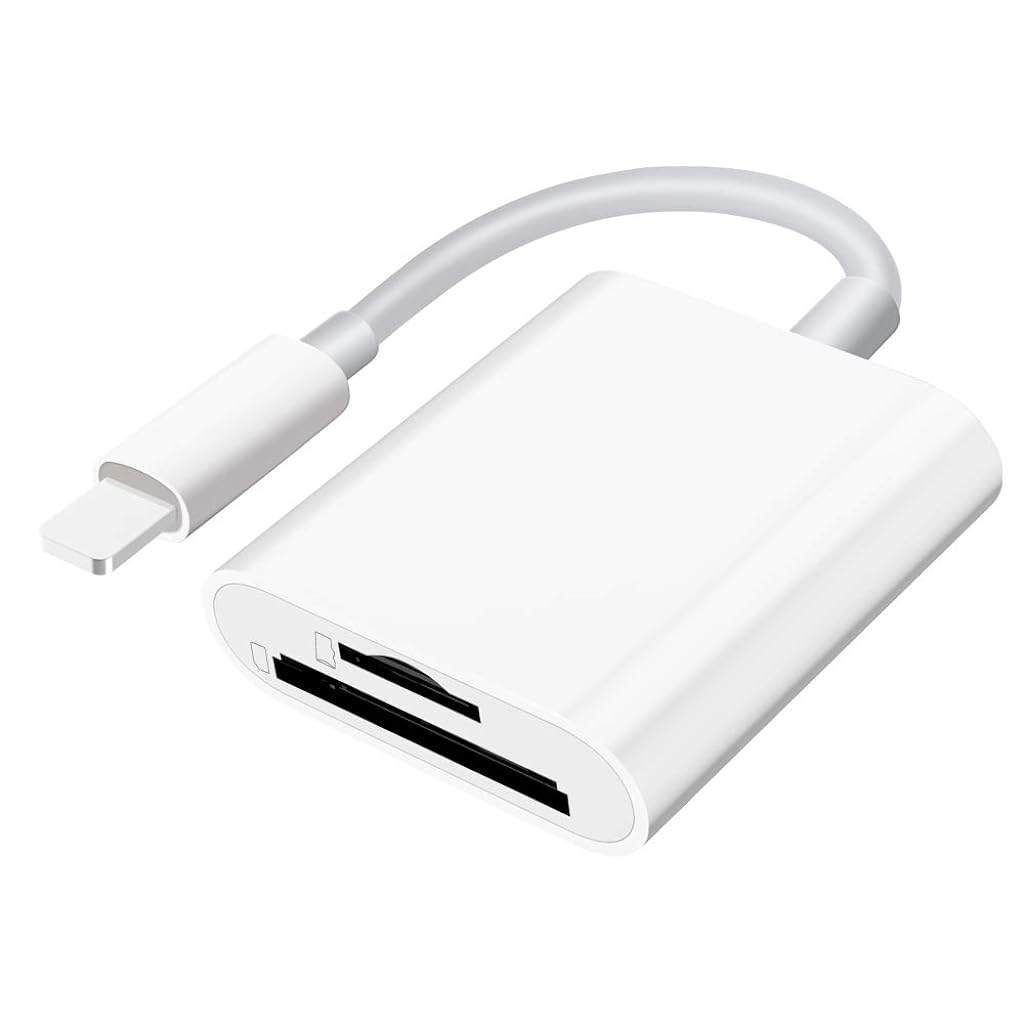 Verilux SD Card Reader for iPhone iPad, Dual Card Slot Memory Card Reader Supports SD and TF Card 2 in 1 TF Card/Micro SD Card Reader iPhone for Plug and Play Card Reader for iPhone Verilux SD Card Reader for iPhone iPad, Dual Card Slot Memory Card Reader Supports SD and TF Card 2 in 1 TF Card/Micro SD Card Reader iPhone for Plug and Play Card Reader for iPhone